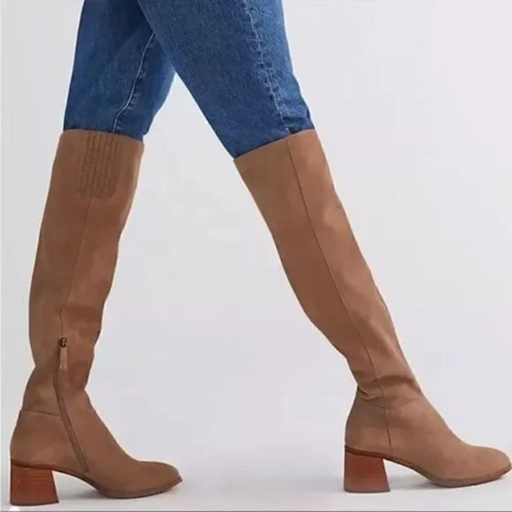 Anthropologie x Kelsi Dagger Brooklyn Sable Brown Suede Over-The-Knee Boots US 6